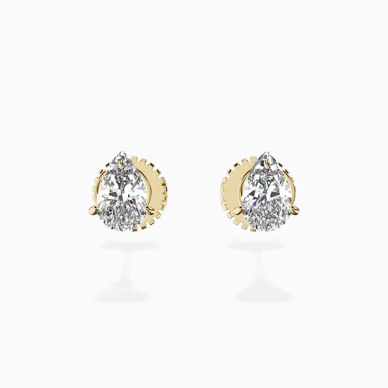 Martini 3 Prong Pear Studs