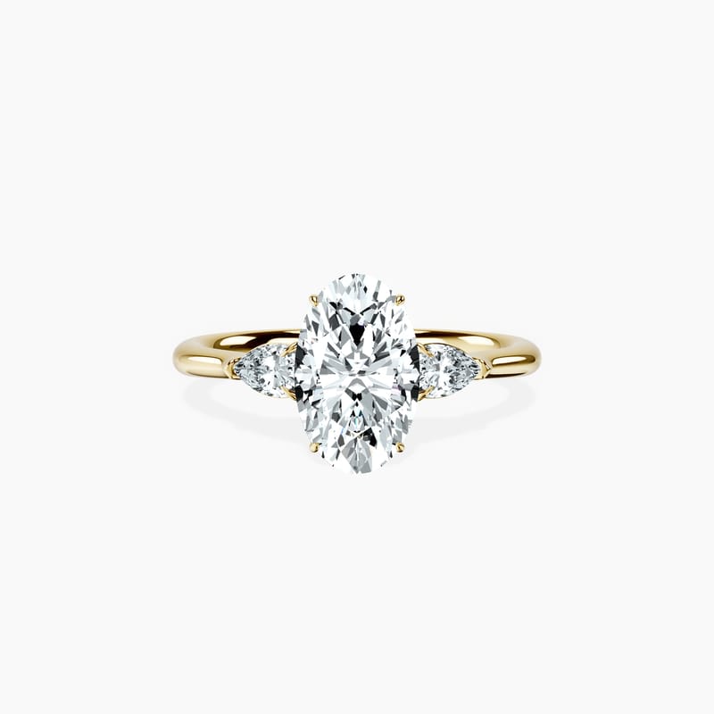 Pear Trinity Oval Ring