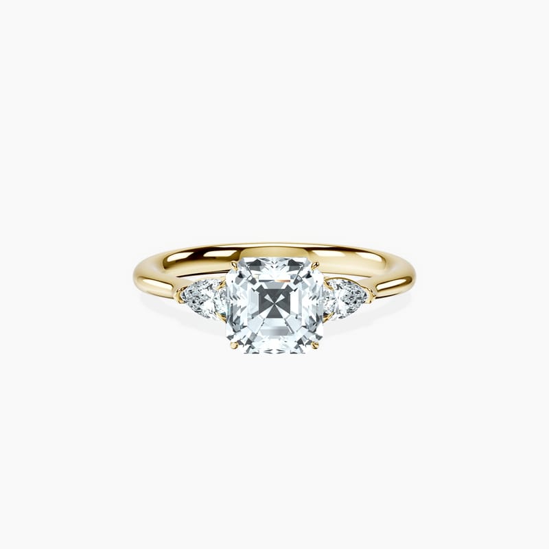Pear Trinity Asscher Ring