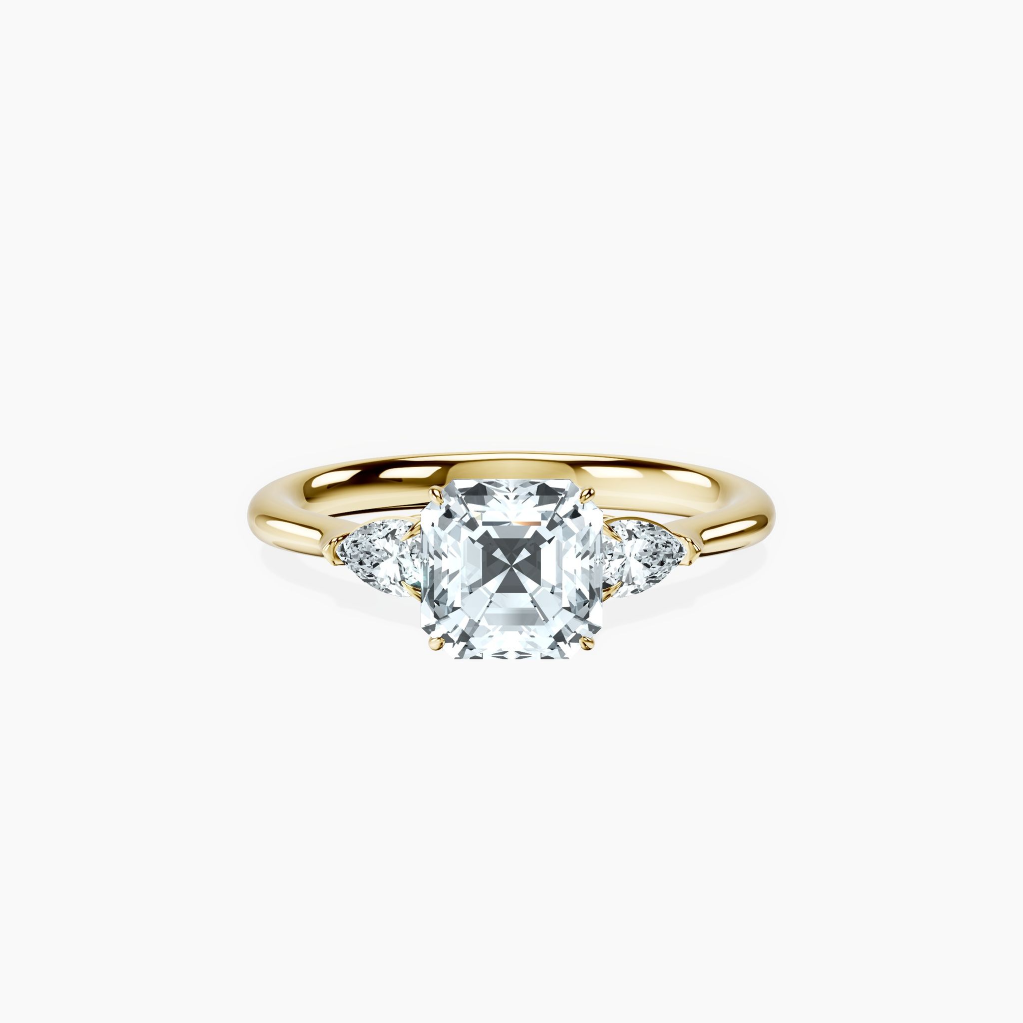 Pear Trinity Asscher Ring