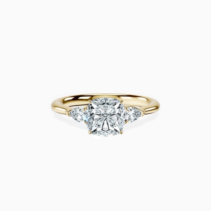 Pear Trinity Cushion Ring