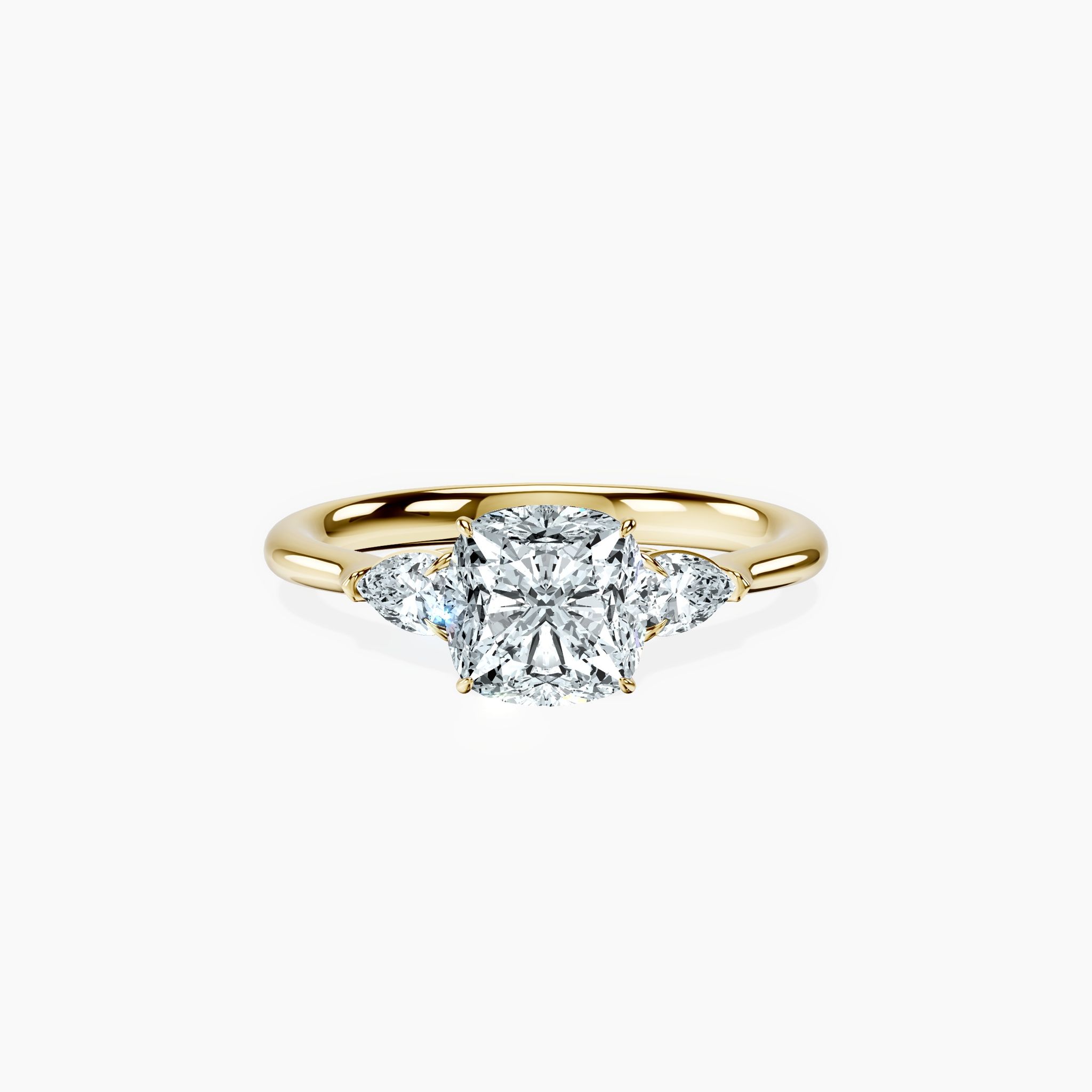Pear Trinity Cushion Ring