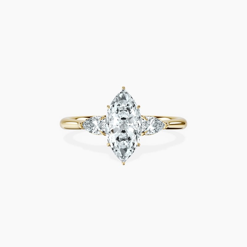 Pear Trinity Marquise Ring