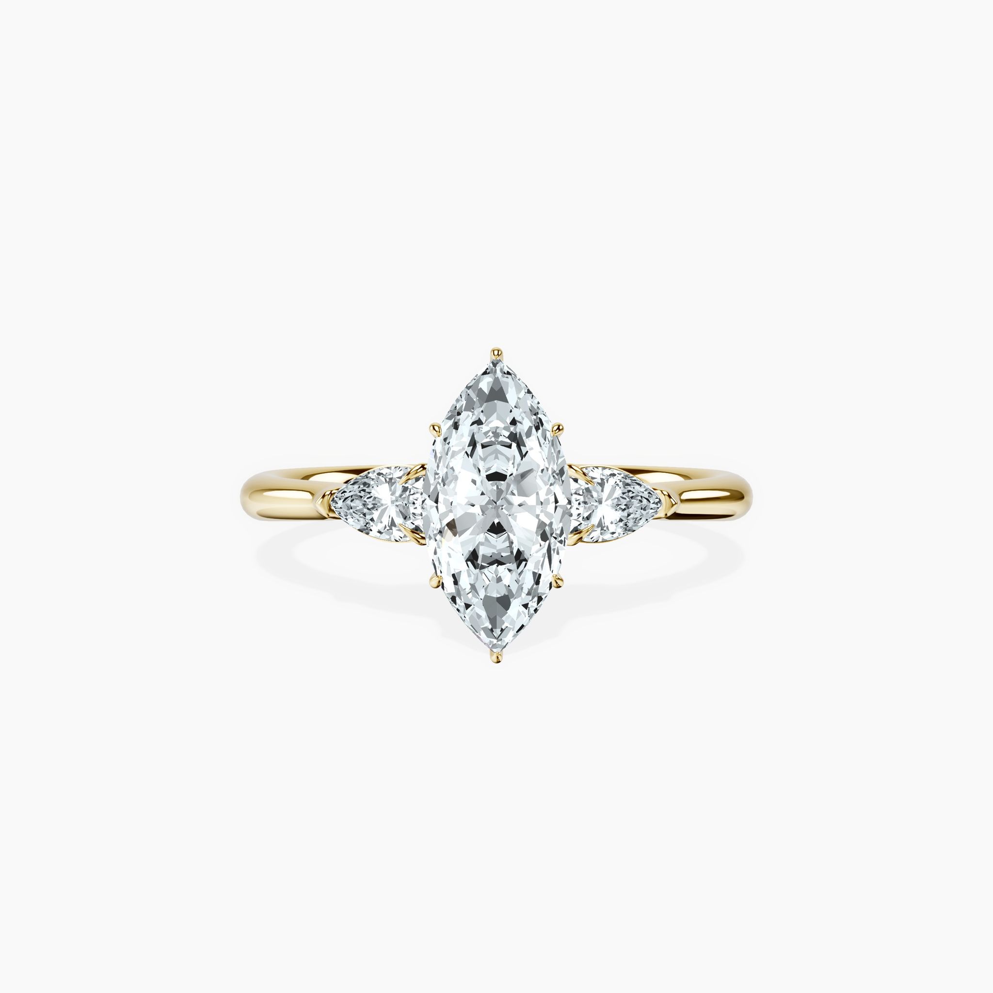 Pear Trinity Marquise Ring