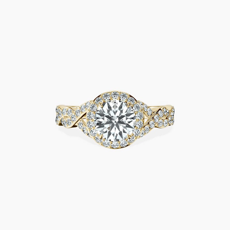 Halo Entwined Round Ring