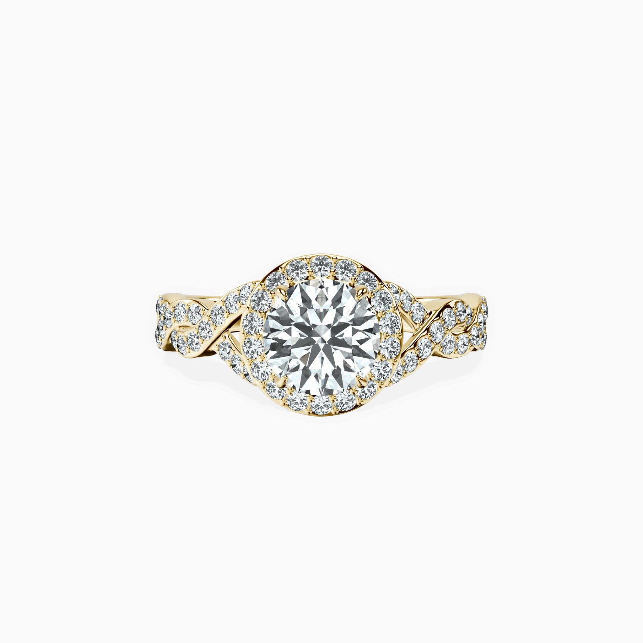 Halo Entwined Round Ring