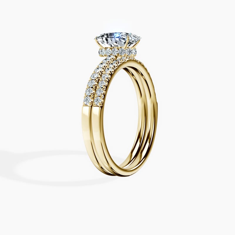 Veiled Halo Oval Ring