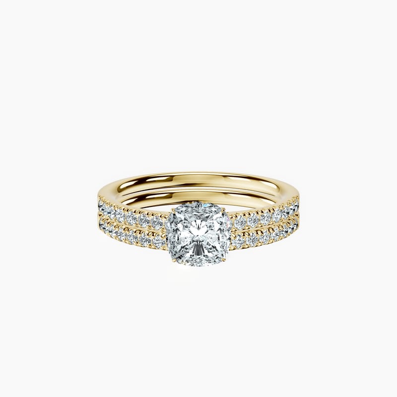 Veiled Halo Cushion Ring