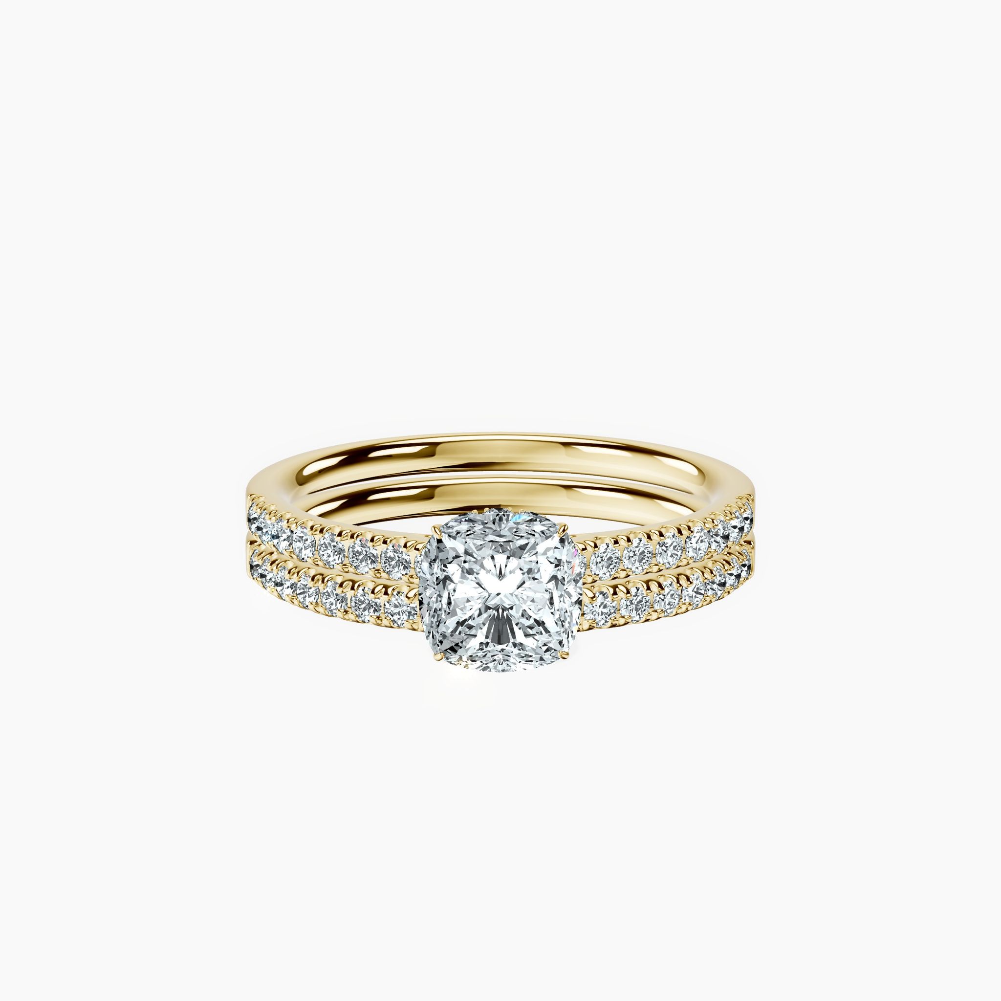 Veiled Halo Cushion Ring