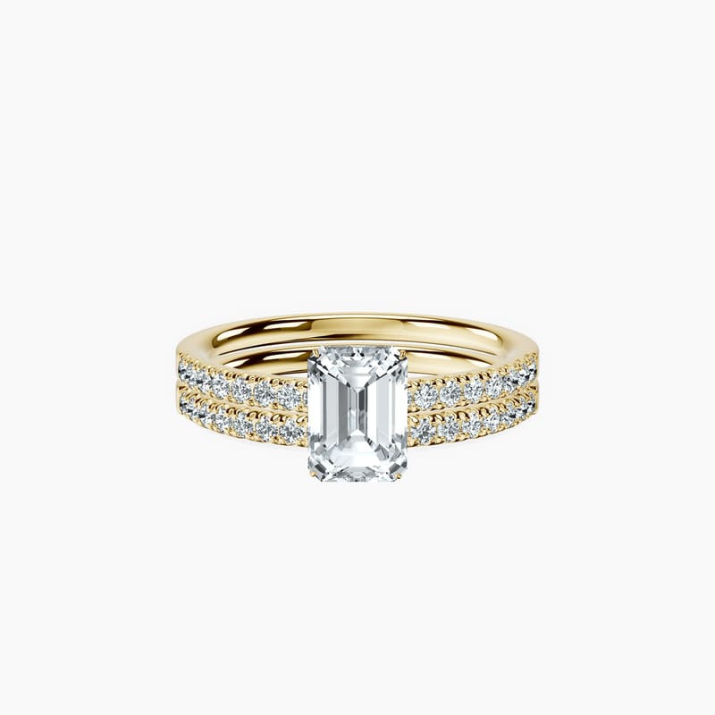 Veiled Halo Emerald Ring