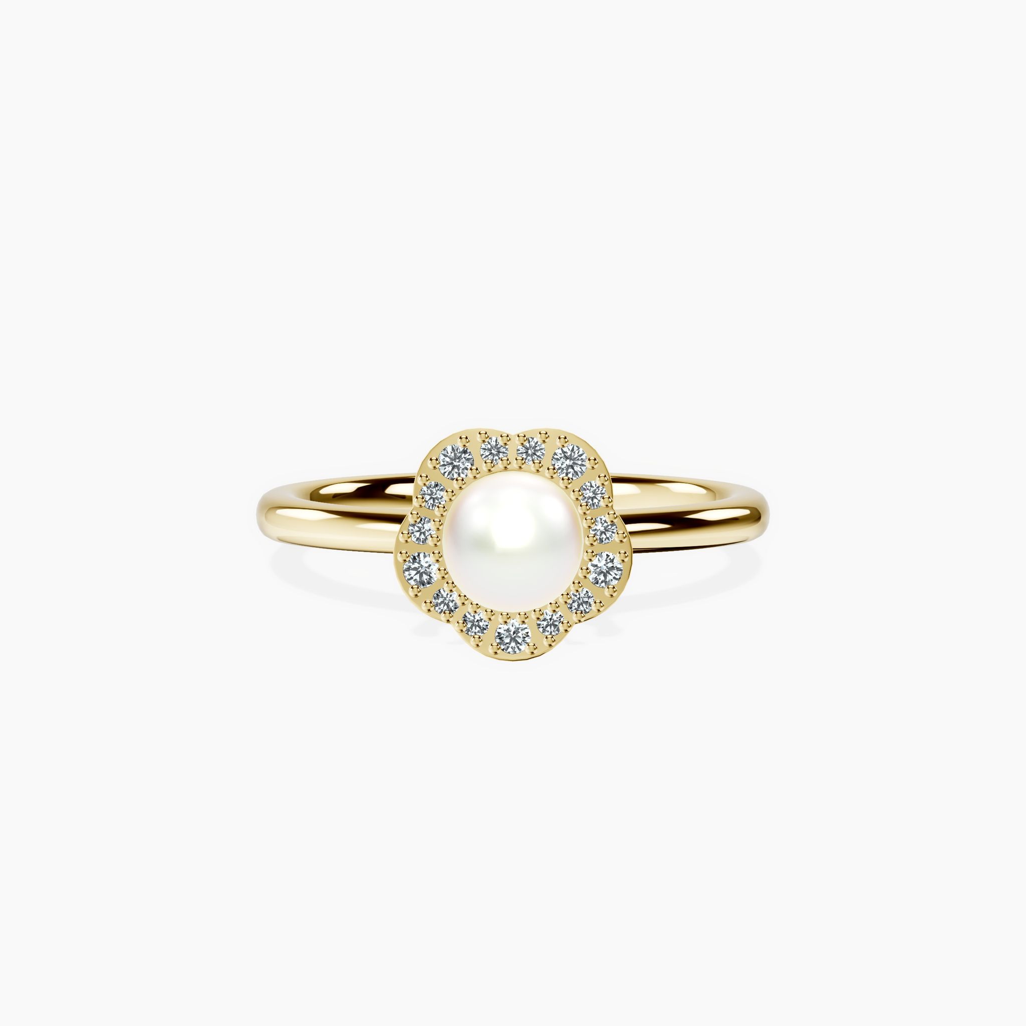 Pearl Petal Halo Ring