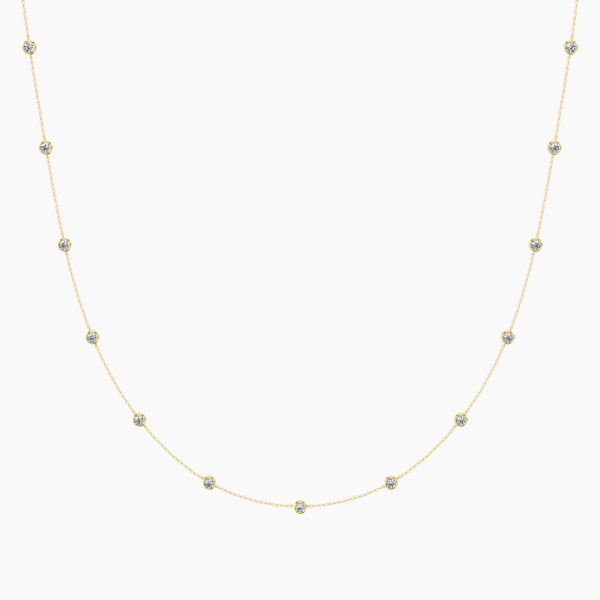 Round Diamond By The Yard Necklace
