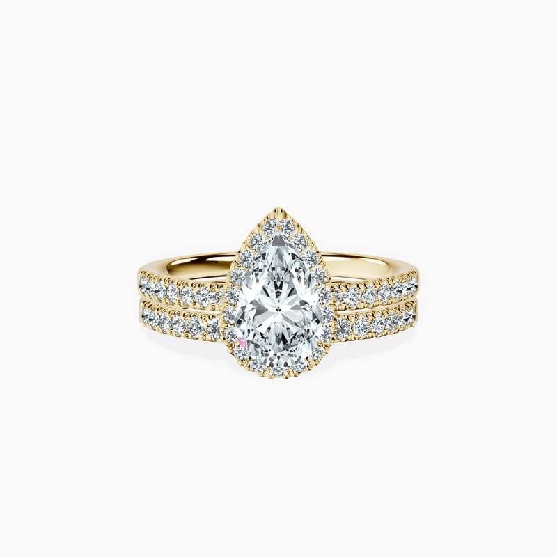 Timeless Halo Pear Ring