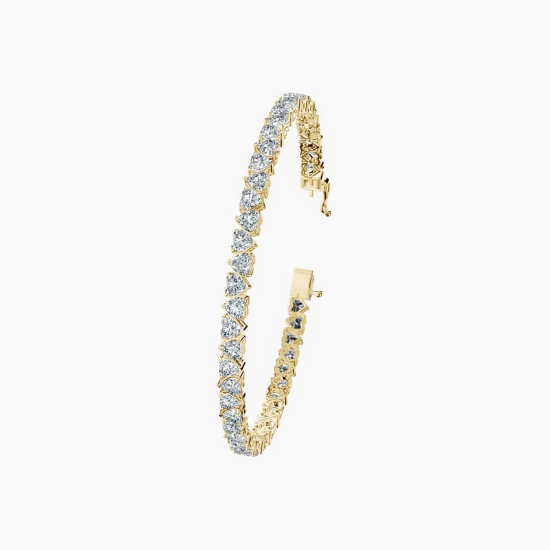 4 Prong Heart Tennis Bracelet
