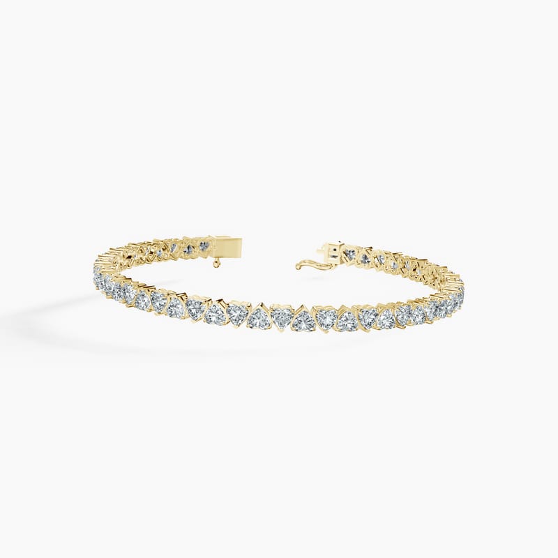 4 Prong Heart Tennis Bracelet