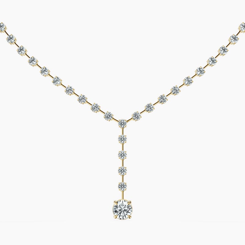 Dangling Round Tennis Necklace