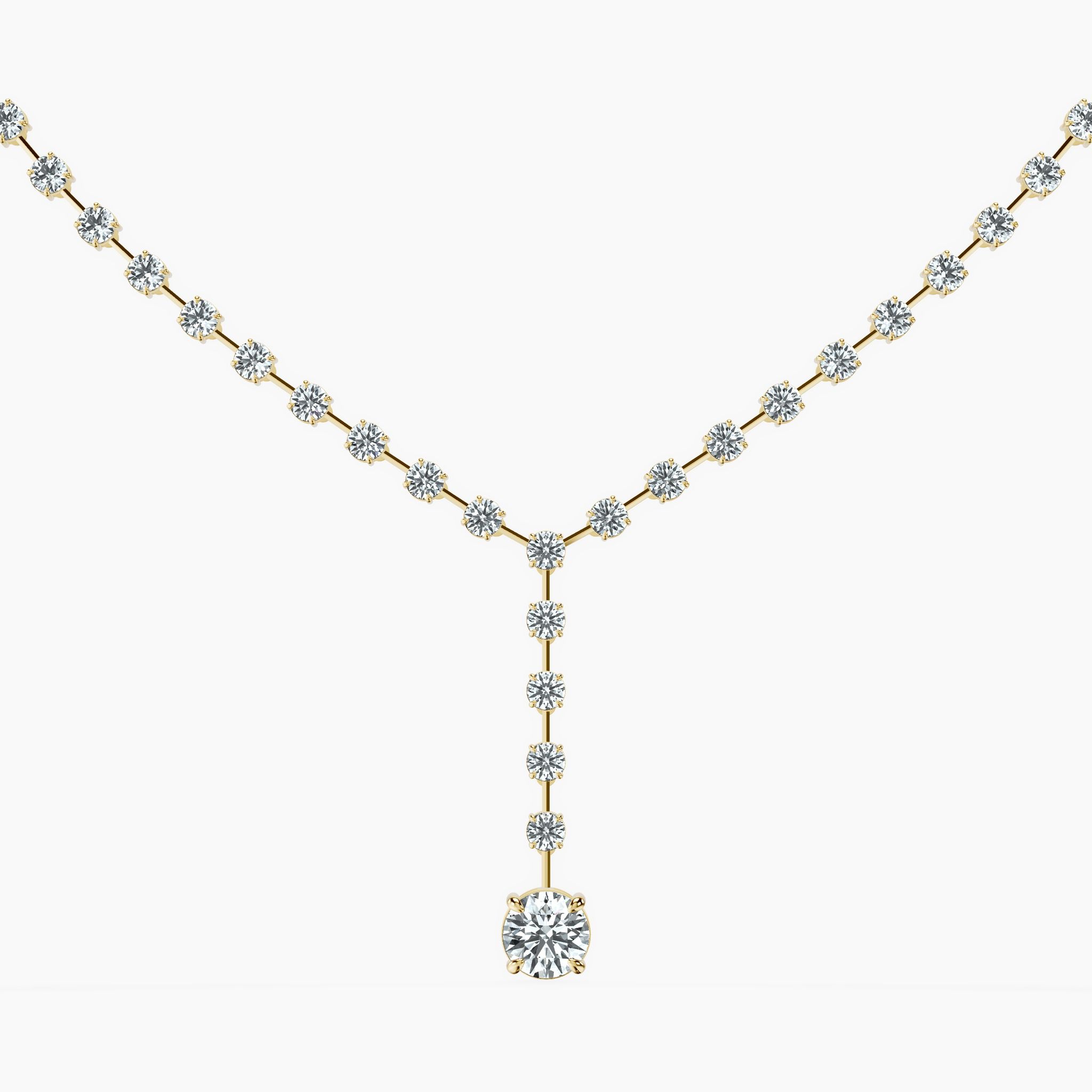 Dangling Round Tennis Necklace