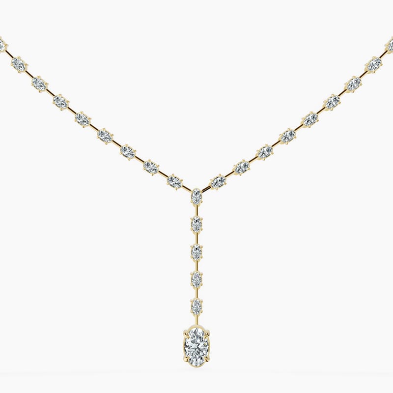Dangling Oval Tennis Necklace