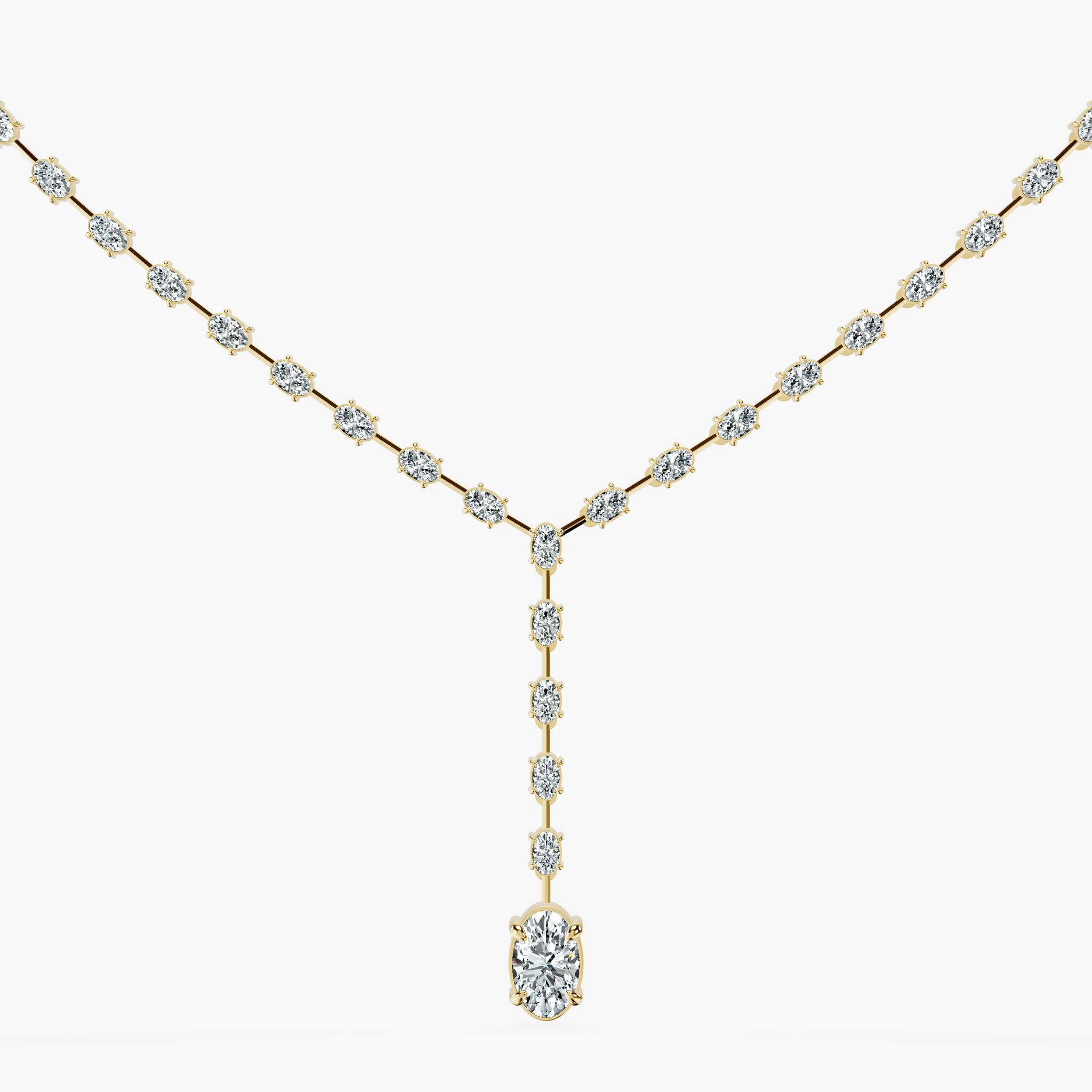 Dangling Oval Tennis Necklace
