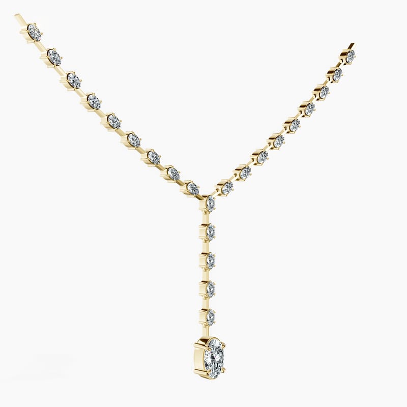 Dangling Oval Tennis Necklace