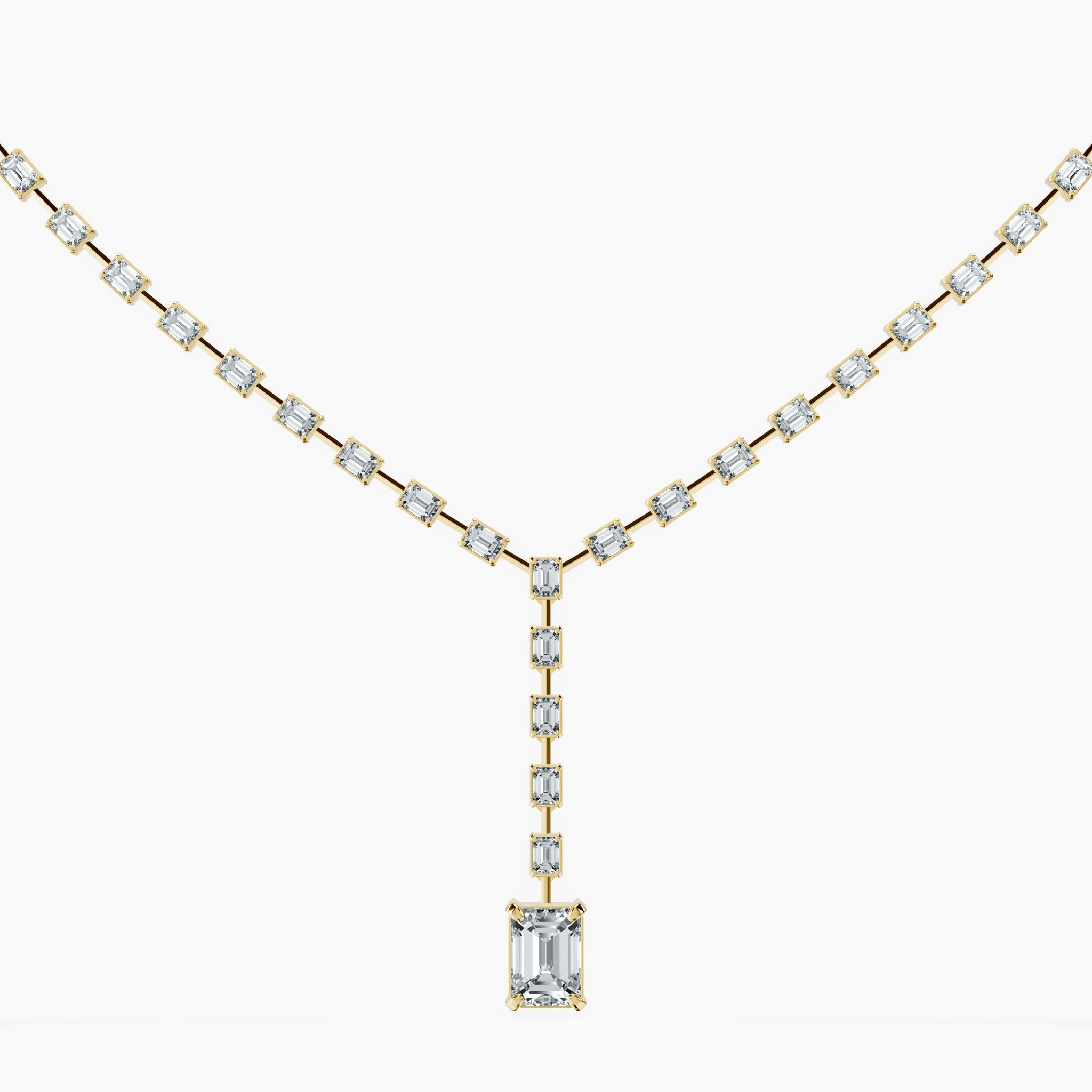 Dangling Emerald Tennis Necklace