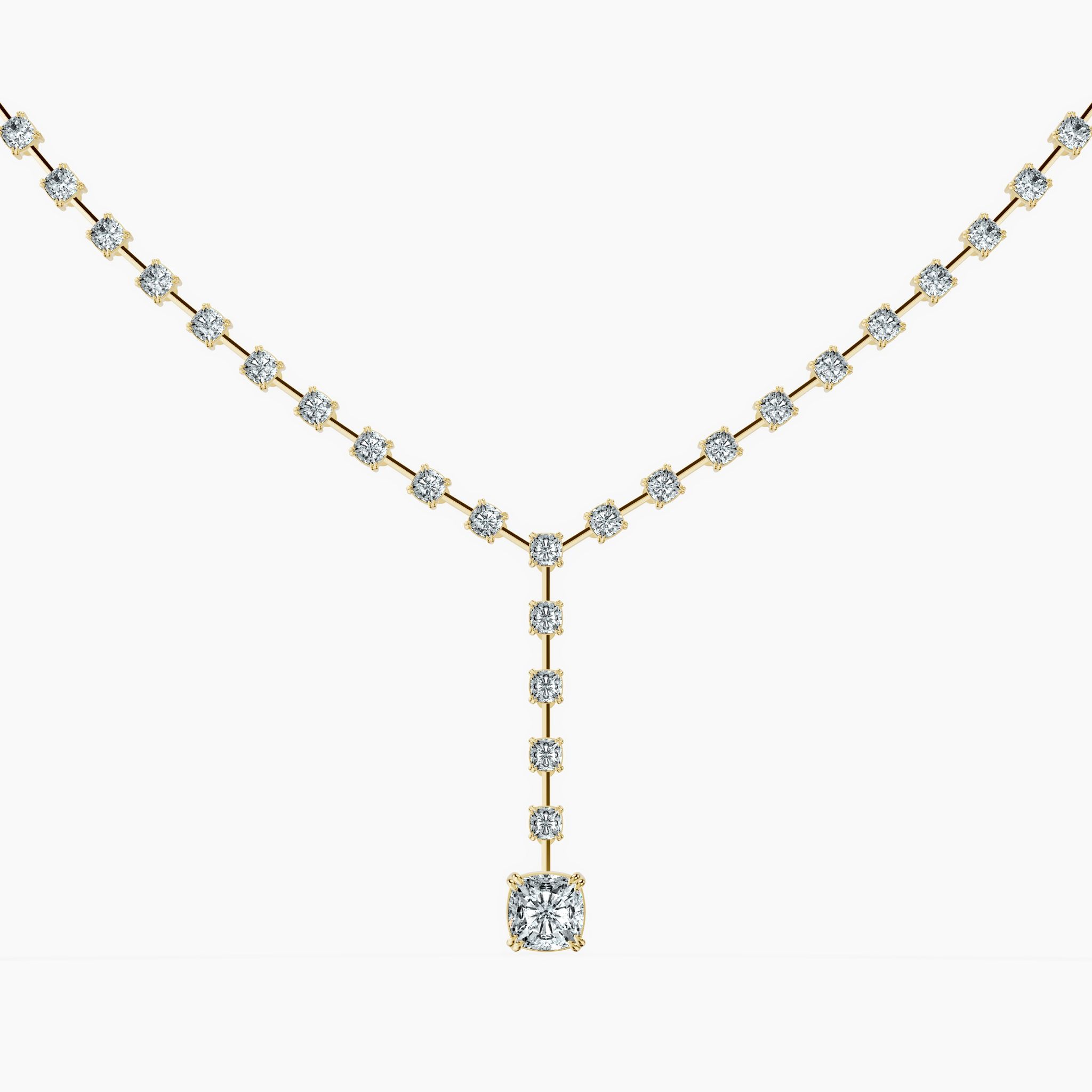 Dangling Cushion Tennis Necklace