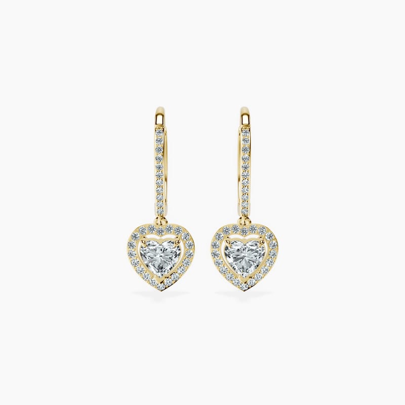 Halo Heart Drop Earrings