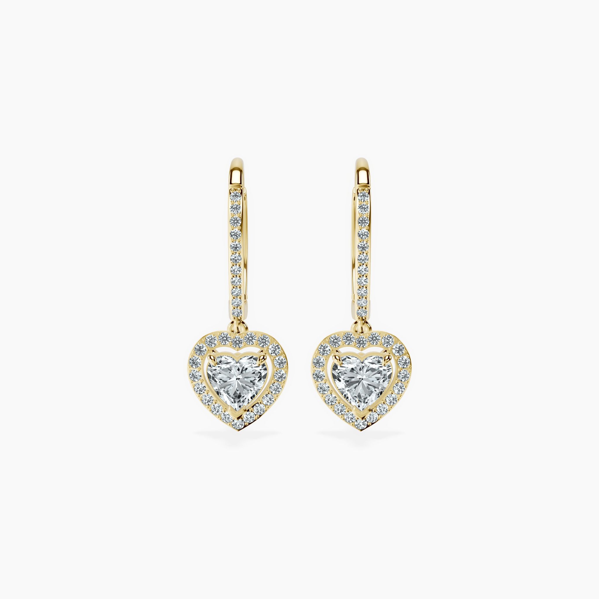 Halo Heart Drop Earrings