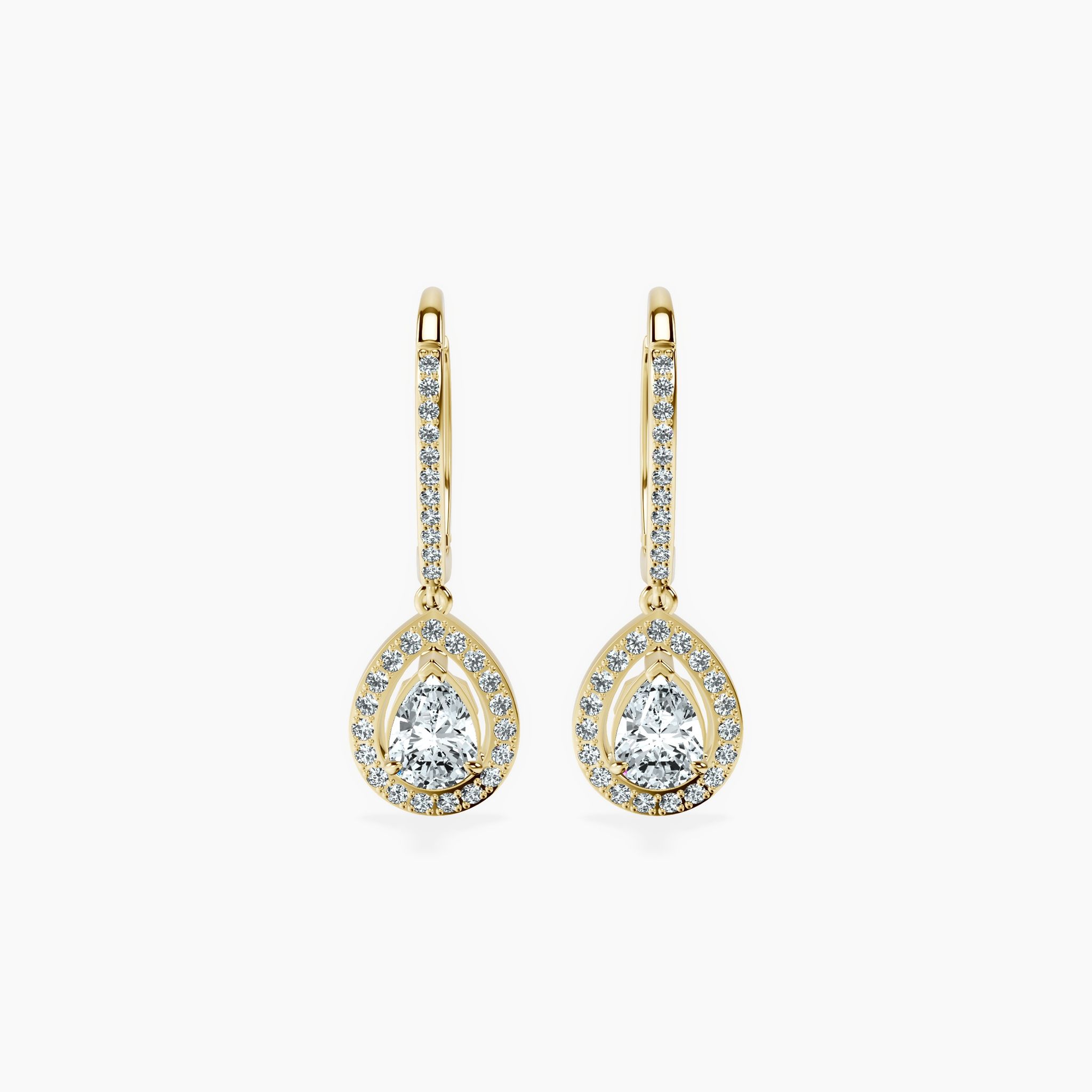 Halo Pear Drop Earrings