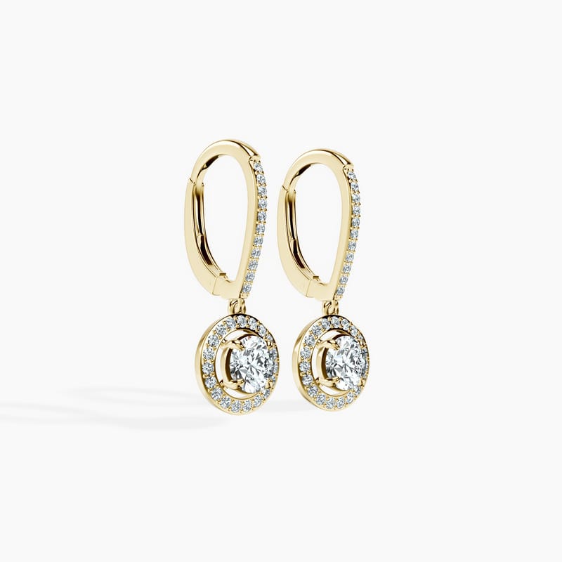 Halo Round Drop Earrings