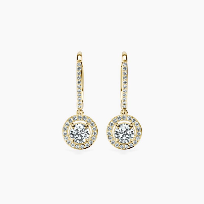 Halo Round Drop Earrings