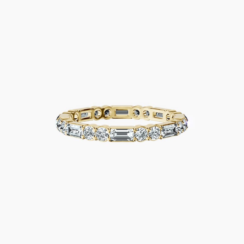 Emerald & Round Accent Band
