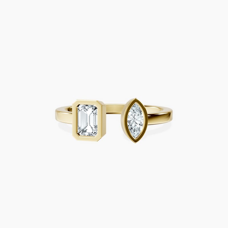 Bezel Two Stone Ring