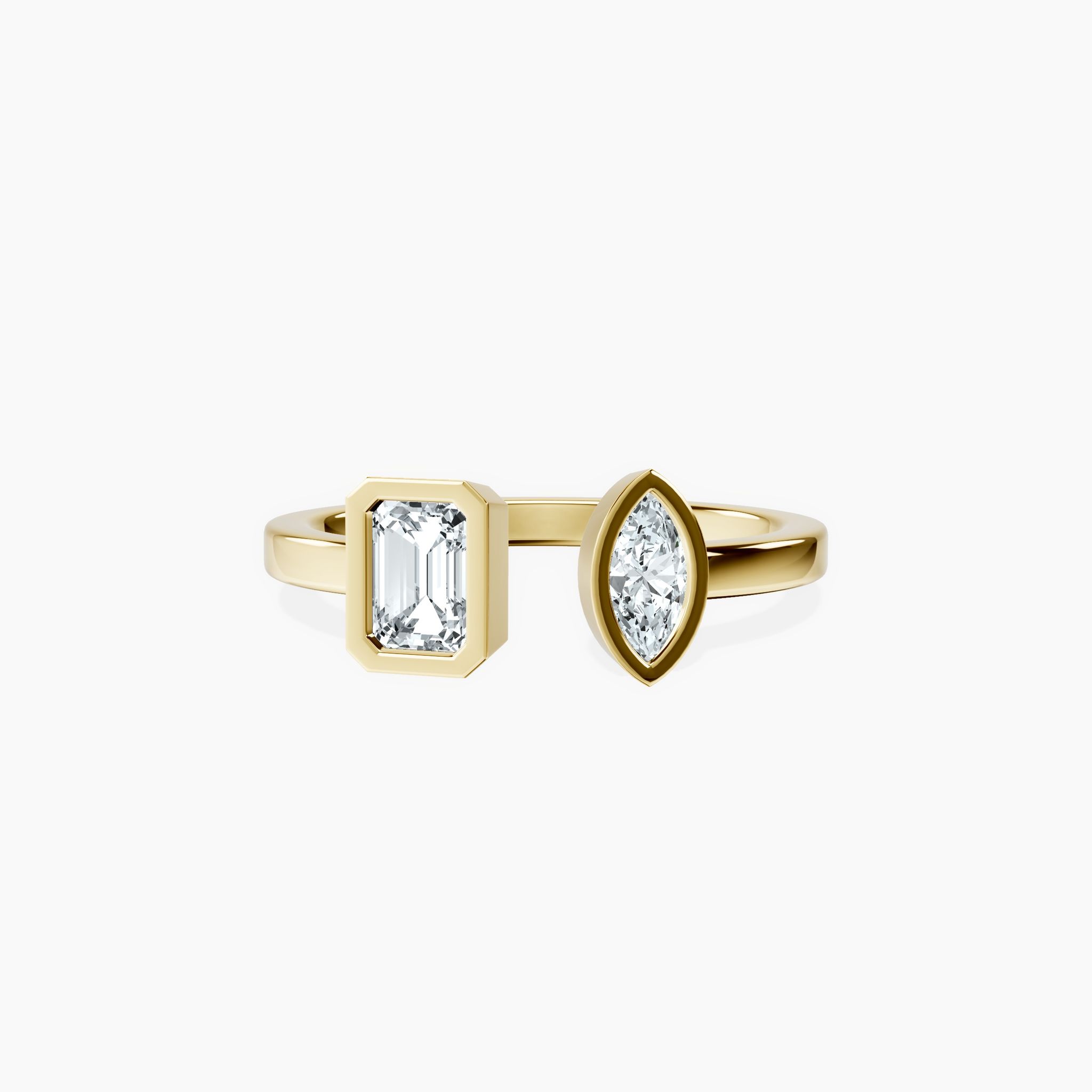 Bezel Two Stone Ring