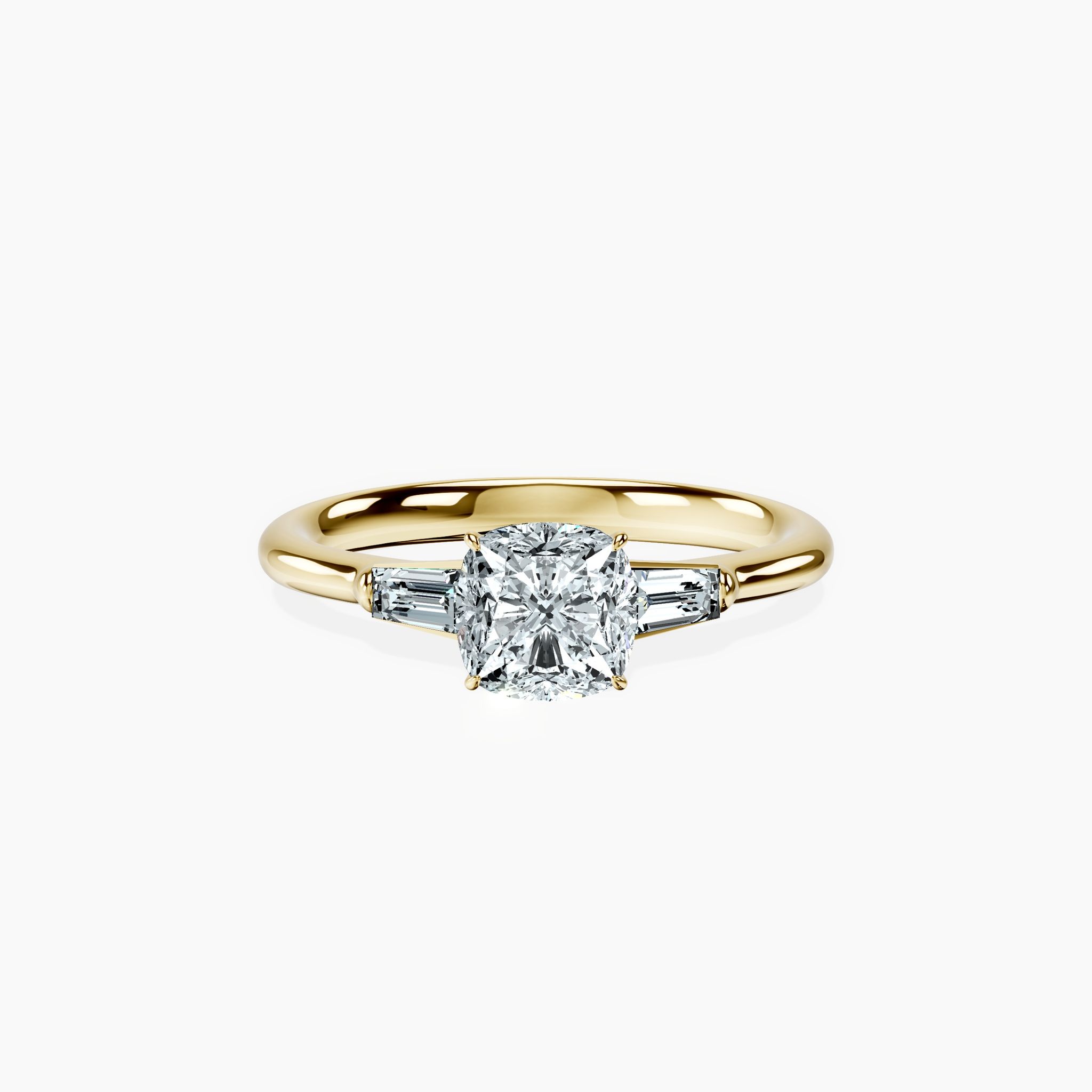 Tapered Trinity Cushion Ring