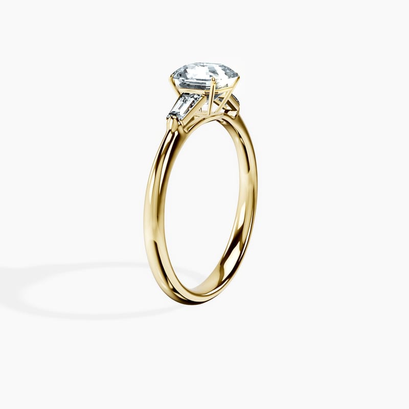 Tapered Trinity Asscher Ring