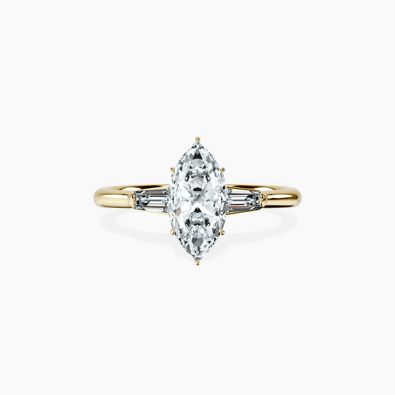 Tapered Trinity Marquise Ring