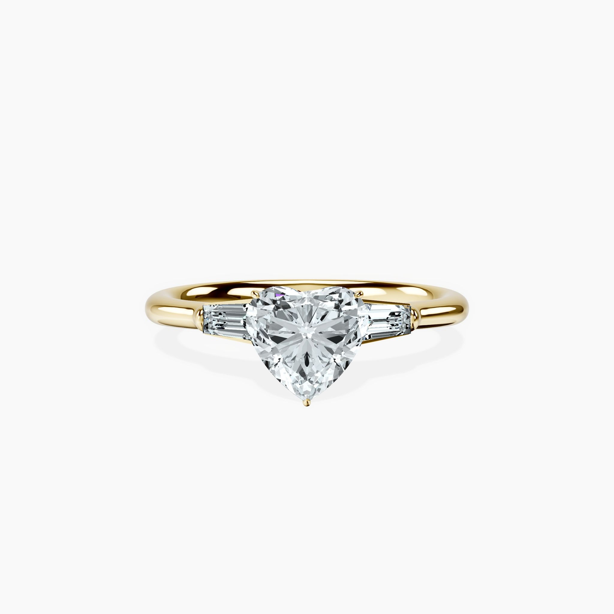 Tapered Trinity Heart Ring