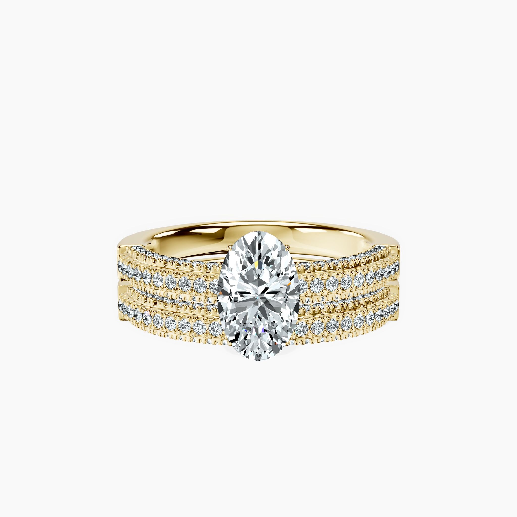 Hidden Halo Oval Ring