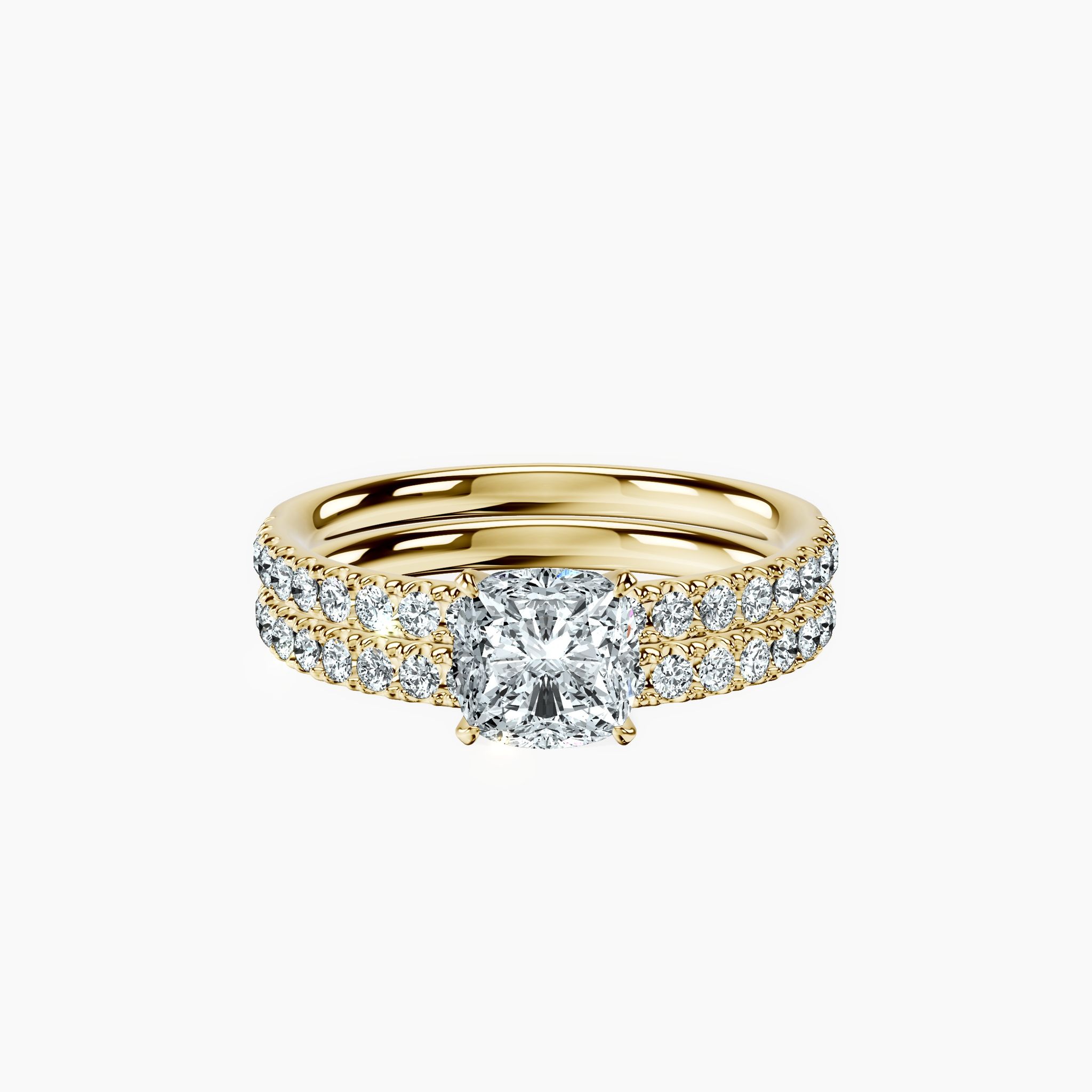 Hidden Inner Halo Cushion Ring
