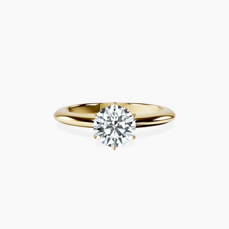 6 Prong Knife Edge Round Ring