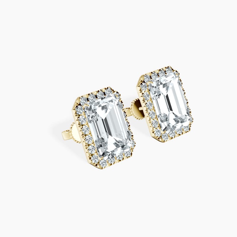 Timeless Halo Emerald Studs
