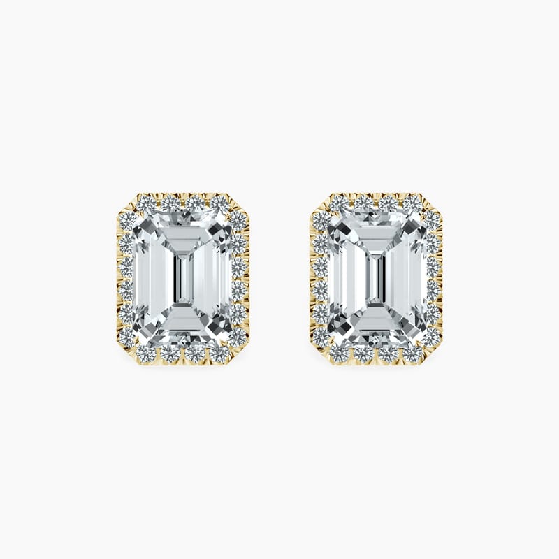 Timeless Halo Emerald Studs
