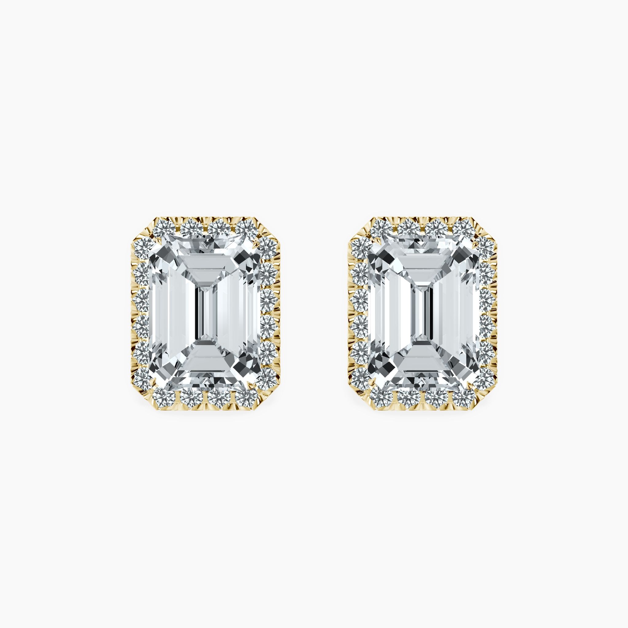Timeless Halo Emerald Studs