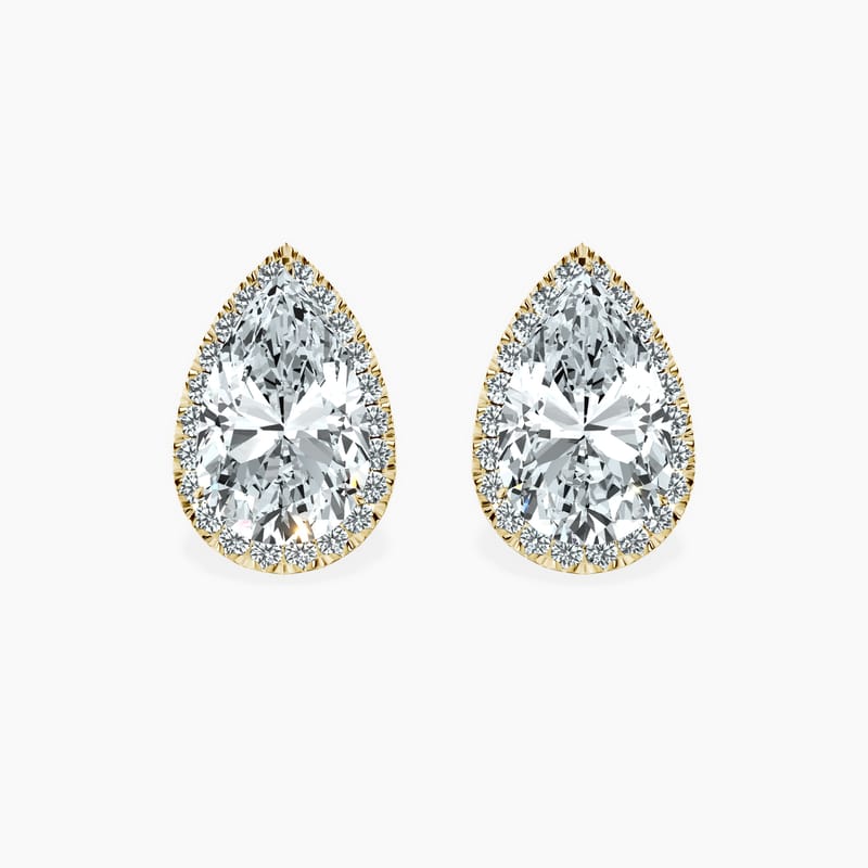 Timeless Halo Pear Studs