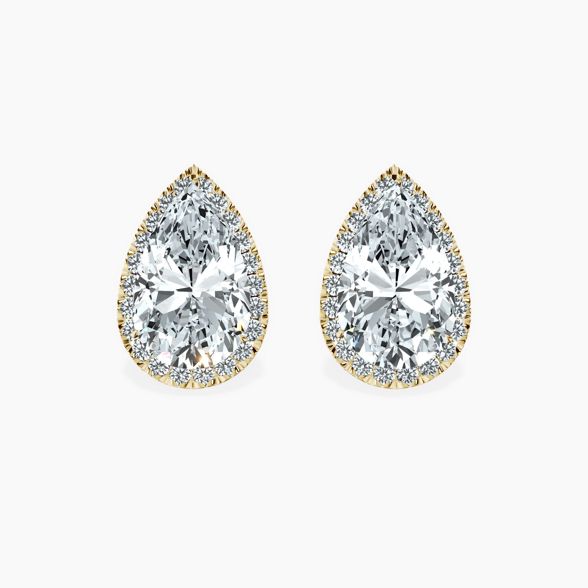 Timeless Halo Pear Studs