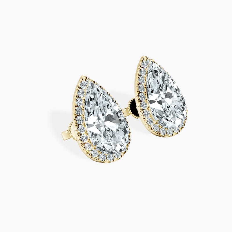 Timeless Halo Pear Studs