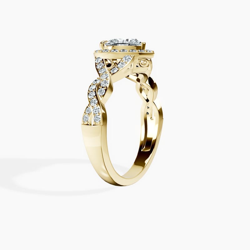 Halo Entwined Heart Ring
