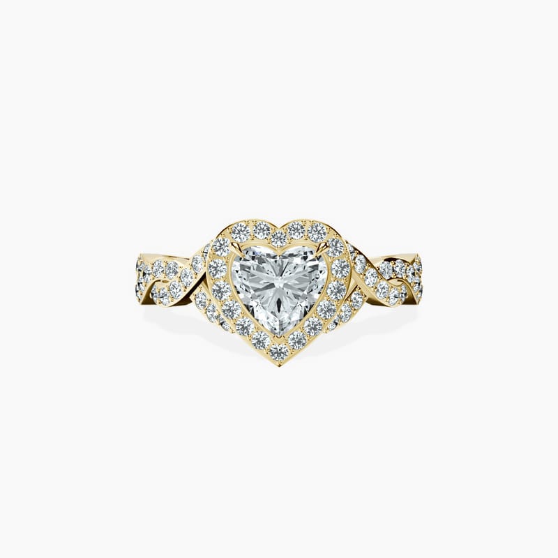 Halo Entwined Heart Ring