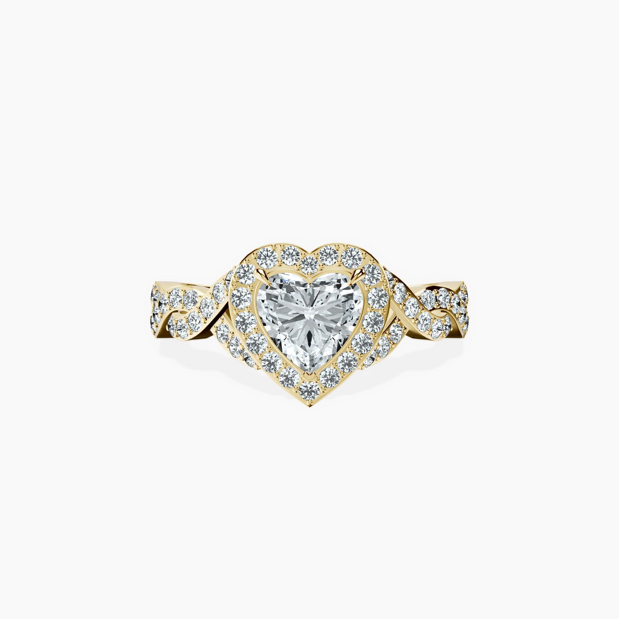 Halo Entwined Heart Ring